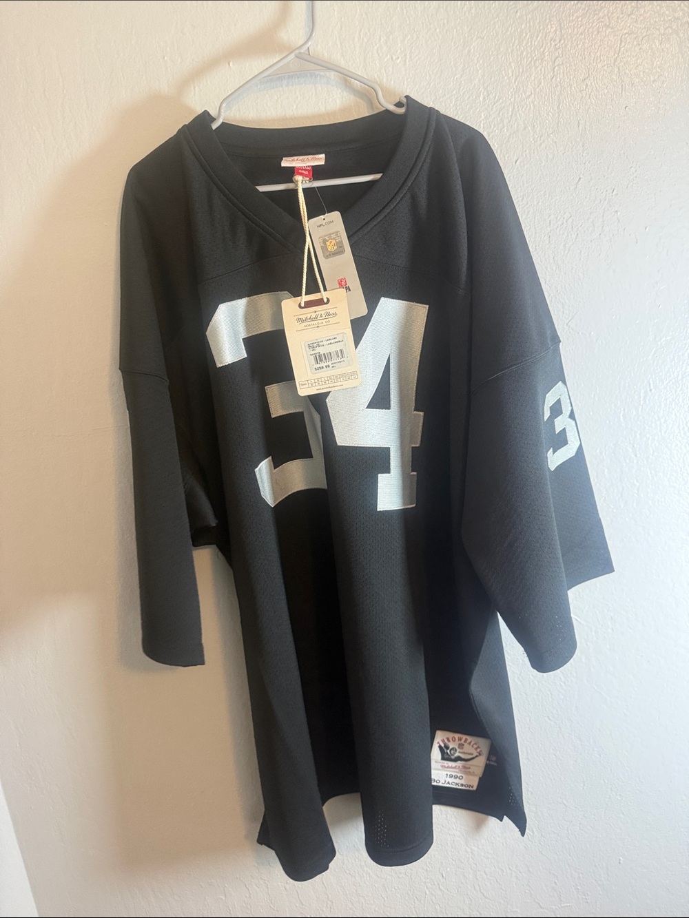Mitchell & Ness Black Jersey Tee with Silver Number